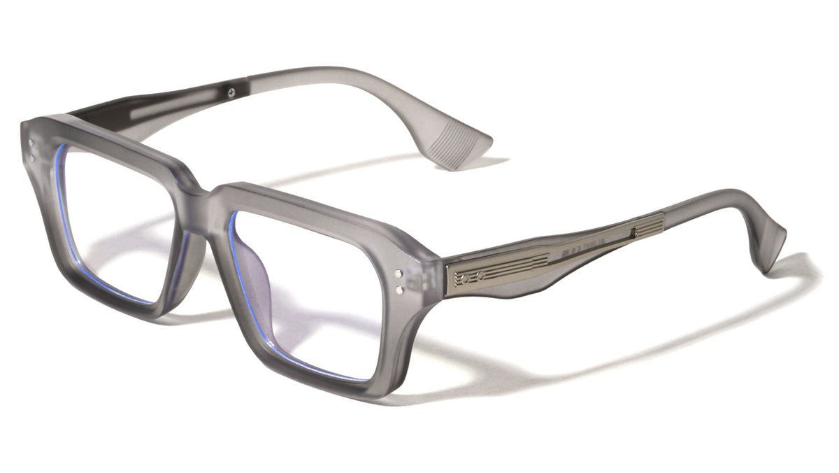 Art Deco Temple Bar Accent Square Blue Light Blocking Wholesale Eyewear