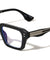 Art Deco Temple Bar Accent Square Blue Light Blocking Wholesale Eyewear