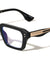 Art Deco Temple Bar Accent Square Blue Light Blocking Wholesale Eyewear