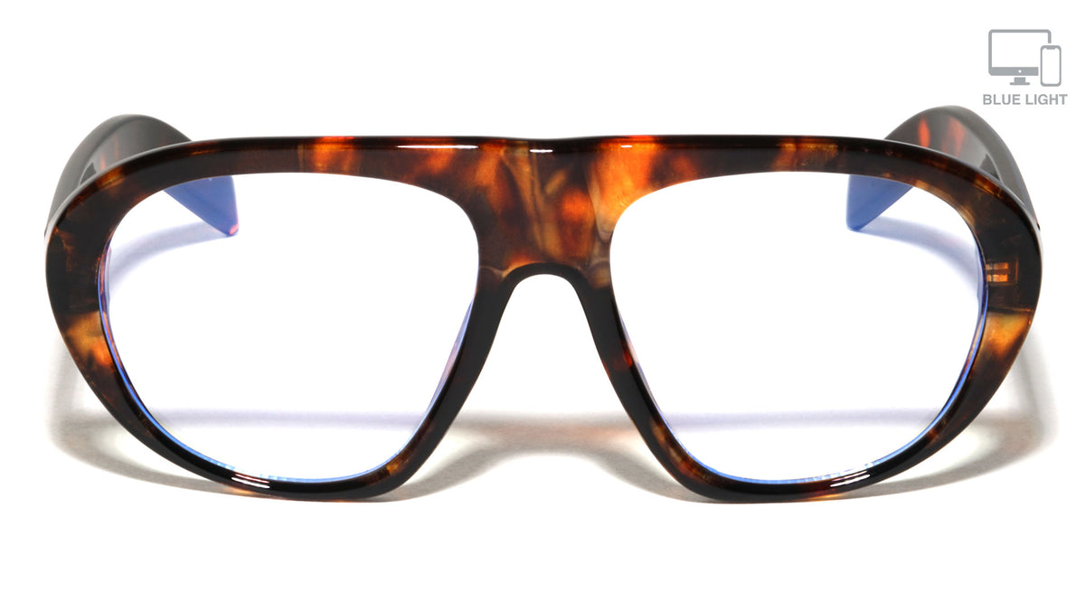 Solid Frame Oval Aviators Blue Light Blocking Wholesale Eyewear