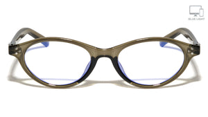 Two Bracket Hinge Accent Fashion Oval Cat Eye Blue Light Blocking Wholesale Eyewear