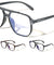 Two Dot Stud Accent Squared Aviators Blue Light Blocking Wholesale Eyewear