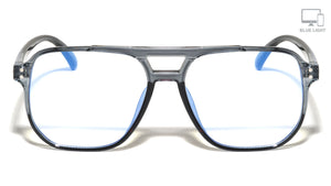 Two Dot Stud Accent Squared Aviators Blue Light Blocking Wholesale Eyewear