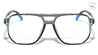 Two Dot Stud Accent Squared Aviators Blue Light Blocking Wholesale Eyewear