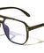 Two Dot Stud Accent Squared Aviators Blue Light Blocking Wholesale Eyewear