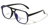 Two Dot Stud Accent Squared Aviators Blue Light Blocking Wholesale Eyewear