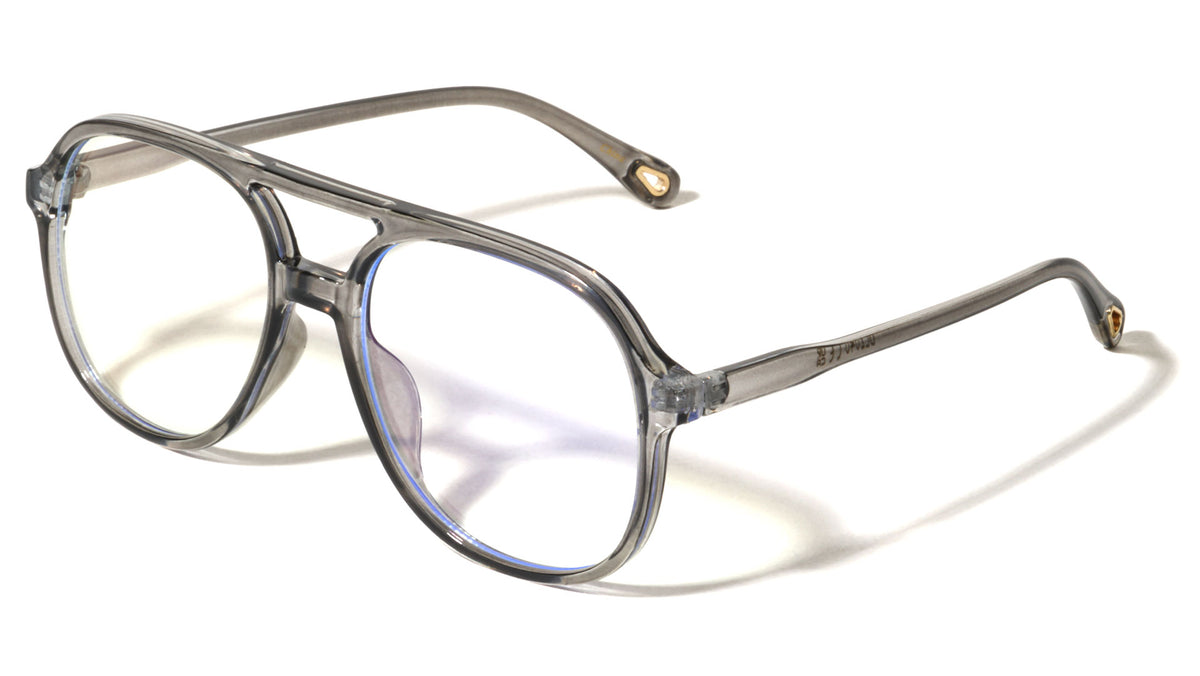 Teardrop Hole Modern Aviators Blue Light Blocking Wholesale Eyewear