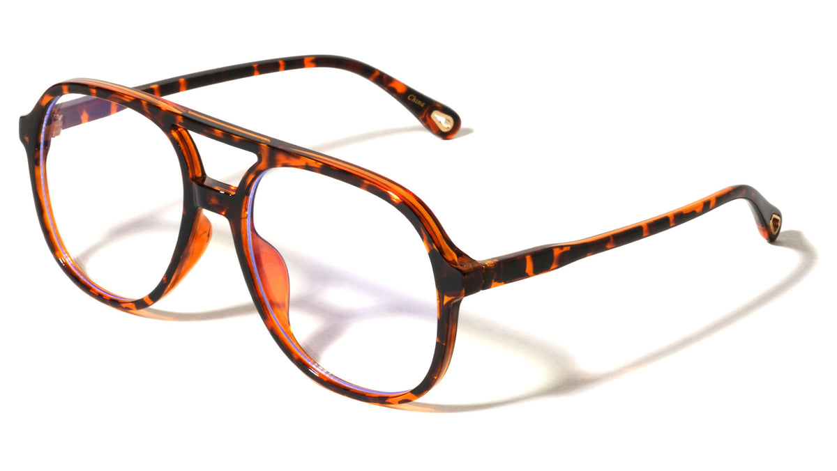Teardrop Hole Modern Aviators Blue Light Blocking Wholesale Eyewear