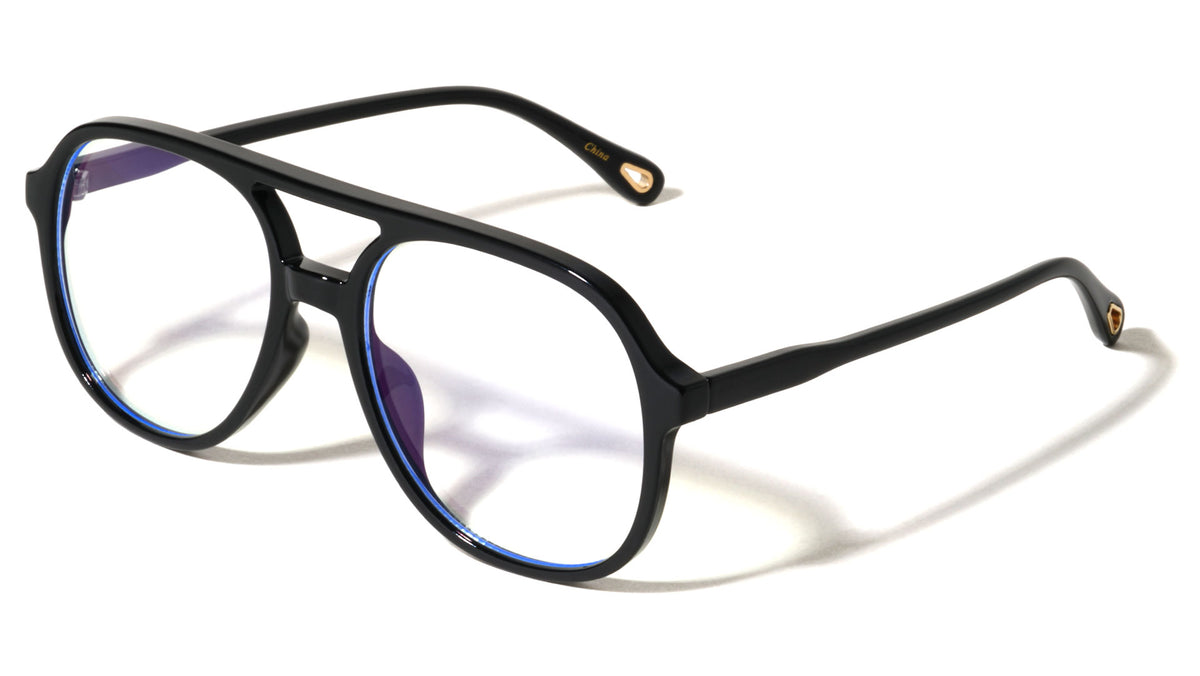 Teardrop Hole Modern Aviators Blue Light Blocking Wholesale Eyewear