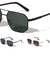 Temple Block Accent Flat Top Geometric Aviators Wholesale Sunglasses
