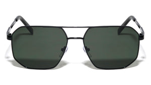 Temple Block Accent Flat Top Geometric Aviators Wholesale Sunglasses