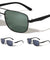 Modern Slim Frame Wide Rectangle Aviators Wholesale Sunglasses
