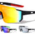 Black Frame Color Mirror Shield Geometric Sports Wholesale Sunglasses