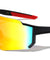 Black Frame Color Mirror Shield Geometric Sports Wholesale Sunglasses