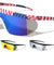 American Flag Print Color Mirror One Piece Shield Rectangle Wholesale Sunglasses