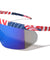 American Flag Print Color Mirror One Piece Shield Rectangle Wholesale Sunglasses