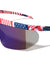 American Flag Print Color Mirror One Piece Shield Rectangle Wholesale Sunglasses