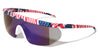 American Flag Print Color Mirror One Piece Shield Rectangle Wholesale Sunglasses