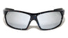 Ink Splatter Print Color Mirror Rectangle Sports Wholesale Sunglasses