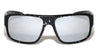 Ink Splatter Print Color Mirror Square Sports Wholesale Sunglasses