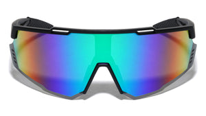 Semi Rimless Color Mirror Lens Shield Sports Wholesale Sunglasses