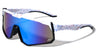 Color Mirror Shield Lens Duotone Ink Splatter Frame Sports Wholesale Sunglasses