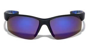 Color Mirror Lens Fire Temple Print Semi Rimless Sports Wholesale Sunglasses