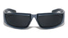 Metallic Color Wide Rectangle Geometric Wrap Around Wholesale Sunglasses