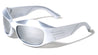 Metallic Color Oversized Curved Frame Futuristic Oval Wholesale Sunglasses