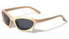 Metallic Color Bottom Legs Frame Futuristic Oval Wholesale Sunglasses
