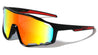Color Mirror One Piece Shield Lens Cutout Sports Wholesale Sunglasses