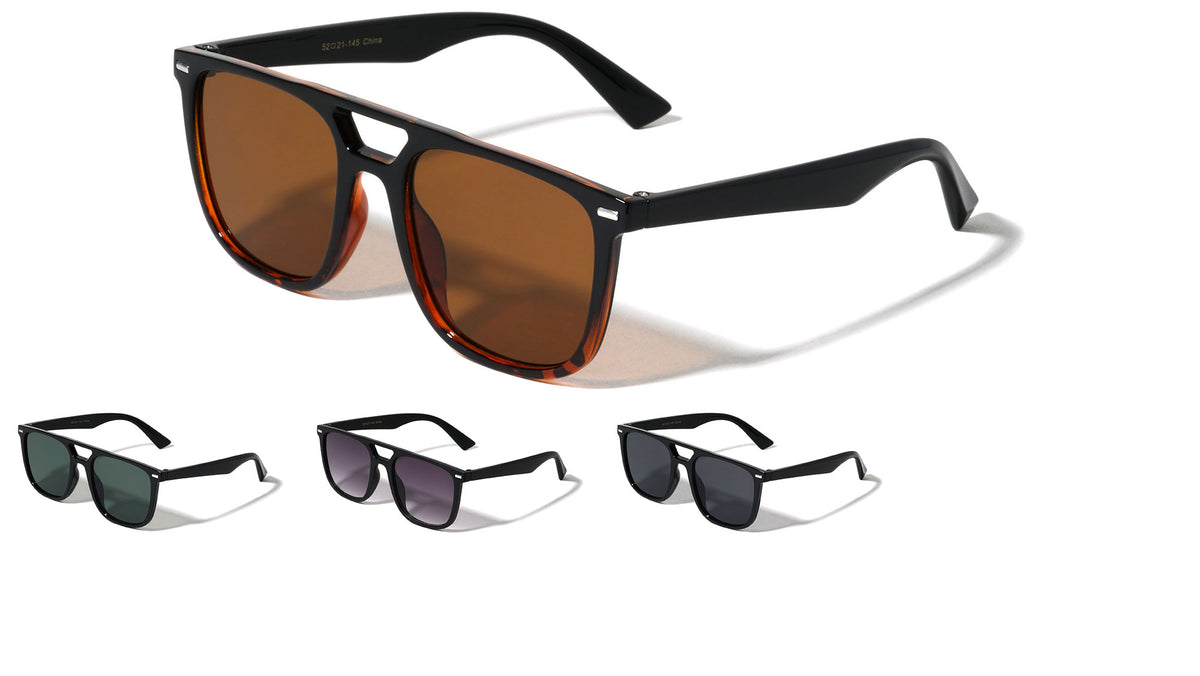 Rectangle Studs Flat Top Square Aviators Wholesale Sunglasses