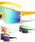 Ink Splatter Semi-Rimless One Piece Shield Color Mirror Lens Sports Wholesale Sunglasses