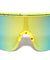 Ink Splatter Semi-Rimless One Piece Shield Color Mirror Lens Sports Wholesale Sunglasses