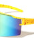 Ink Splatter Semi-Rimless One Piece Shield Color Mirror Lens Sports Wholesale Sunglasses