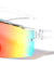 Ink Splatter Semi-Rimless One Piece Shield Color Mirror Lens Sports Wholesale Sunglasses