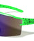 Ink Splatter Semi-Rimless One Piece Shield Color Mirror Lens Sports Wholesale Sunglasses