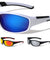 Rubber Temple Grip Duo-Tone Rectangle Sports Wholesale Sunglasses