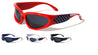 American Flag Temple Wide Oval Lens Wrap Around Wholesale Sunglasses