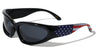 American Flag Temple Wide Oval Lens Wrap Around Wholesale Sunglasses