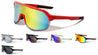Color Mirror Semi Rimless One Piece Shield Lens Sports Wholesale Sunglasses