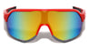 Color Mirror Semi Rimless One Piece Shield Lens Sports Wholesale Sunglasses
