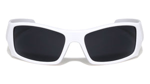 White Frame Rectangle Sports Wholesale Sunglasses