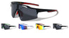 Semi Rimless Shield Lens Ink Splatter Rubber Grip Sports Wholesale Sunglasses