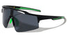 Semi Rimless Shield Lens Ink Splatter Rubber Grip Sports Wholesale Sunglasses