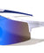 Semi Rimless Shield Lens Ink Splatter Rubber Grip Sports Wholesale Sunglasses