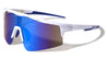 Semi Rimless Shield Lens Ink Splatter Rubber Grip Sports Wholesale Sunglasses