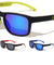 Color Mirror Rubber Grip Temple Square Sports Wholesale Sunglasses