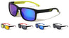 Color Mirror Rubber Grip Temple Square Sports Wholesale Sunglasses