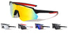 Geometric Semi-Rimless Shield Lens Sports Wholesale Sunglasses